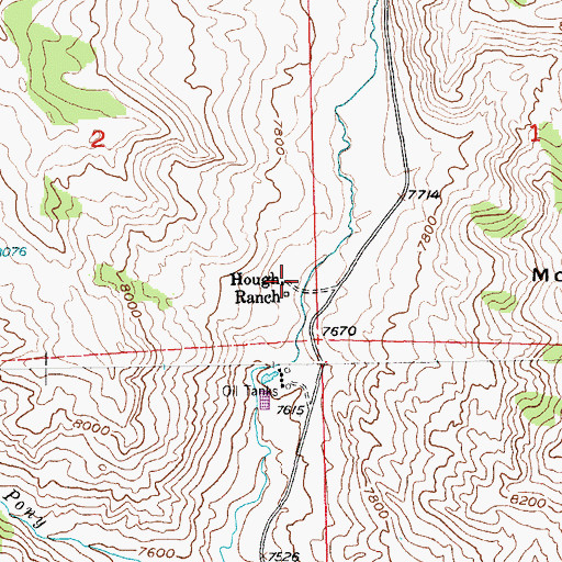 Topographic Map of Houg Ranch, WY