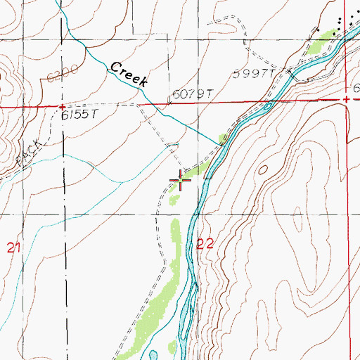 Topographic Map of Houlihan Creek, WY