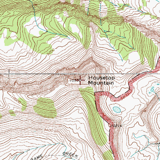 Topographic Map of Housetop Mountain, WY
