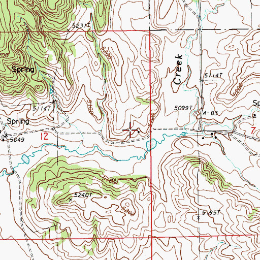 Topographic Map of Houston Creek School, WY