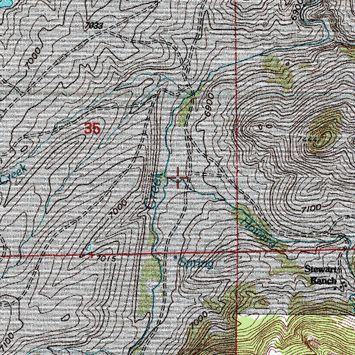 Topographic Map of Howard Creek, WY