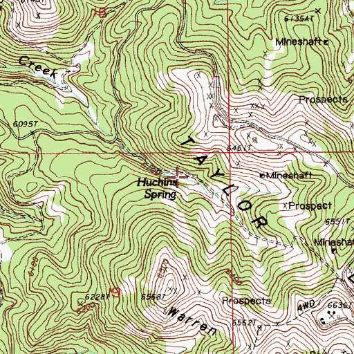 Topographic Map of Huchins Spring, WY