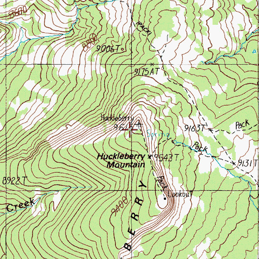Topographic Map of Huckleberry Ridge, WY