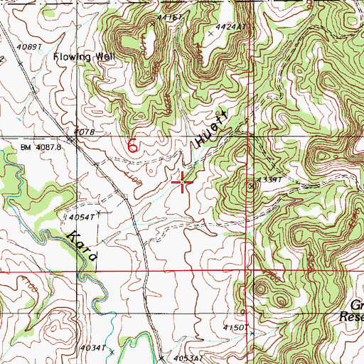 Topographic Map of Huett Canyon, WY