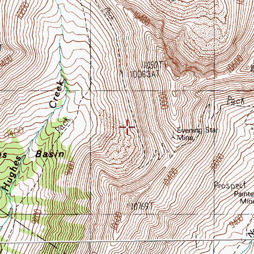 Topographic Map of Hughes Basin, WY