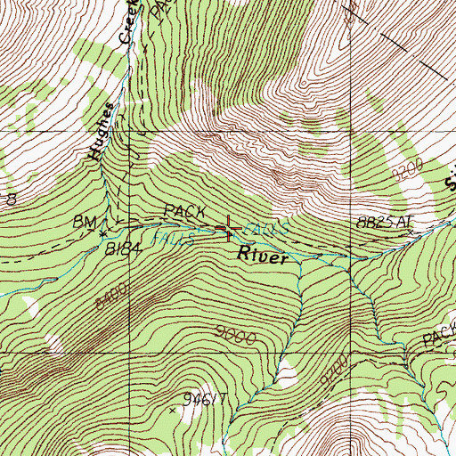 Topographic Map of Hughes Creek, WY