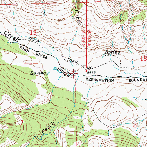 Topographic Map of Hulse Creek, WY
