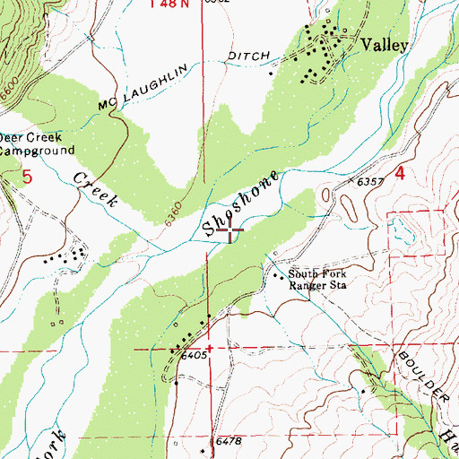 Topographic Map of Hunters Creek, WY