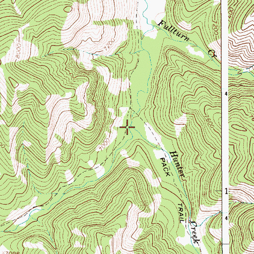 Topographic Map of Hunter Creek, WY