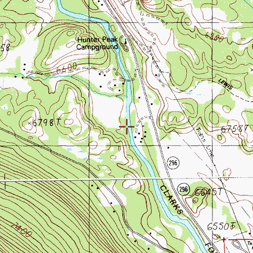 Topographic Map of Hunter Peak Ranch, WY