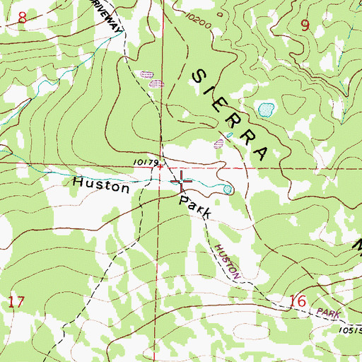 Topographic Map of Huston Park, WY