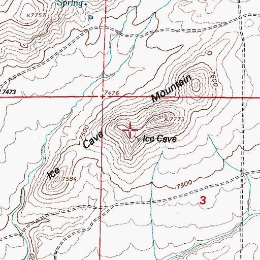 Topographic Map of Ice Cave Mountain, WY