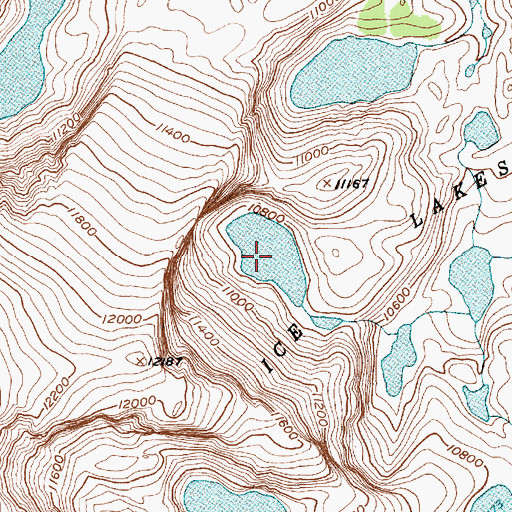 Topographic Map of Ice Lakes, WY