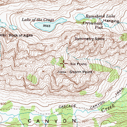 Topographic Map of Ice Point, WY