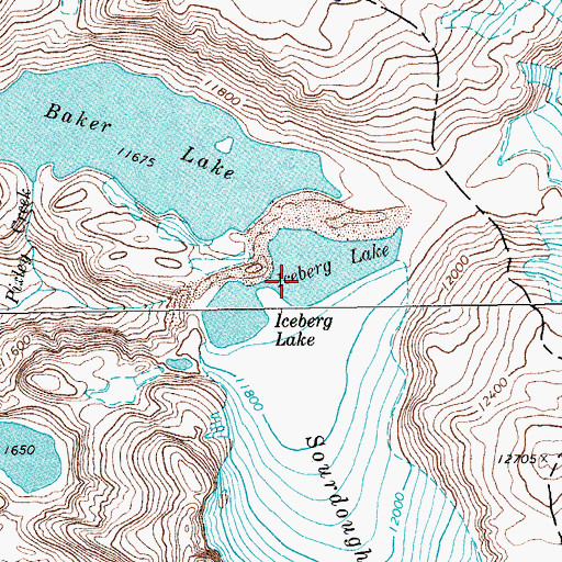 Topographic Map of Iceberg Lake, WY