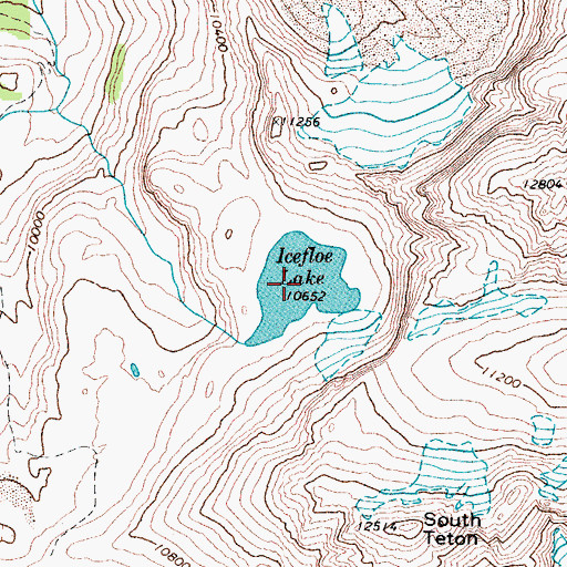 Topographic Map of Icefloe Lake, WY