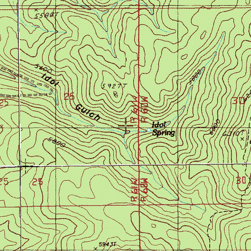 Topographic Map of Idol Spring, WY