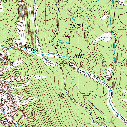 Topographic Map of Index Creek, WY