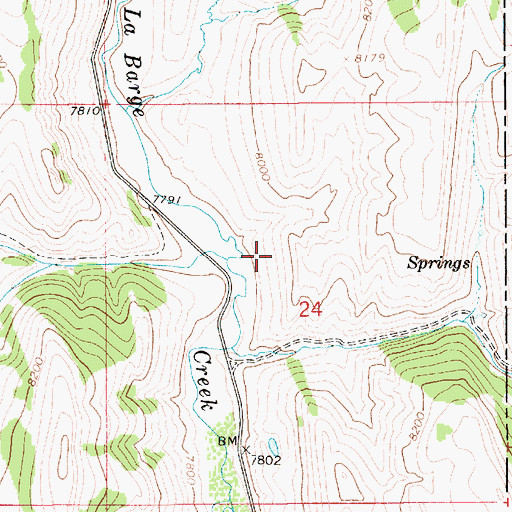 Topographic Map of Indian Creek, WY