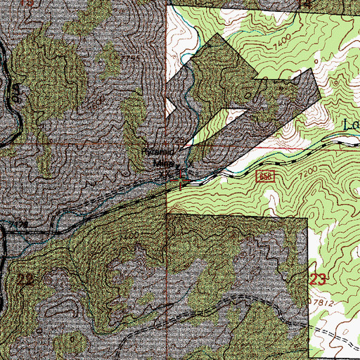 Topographic Map of Indian Creek, WY