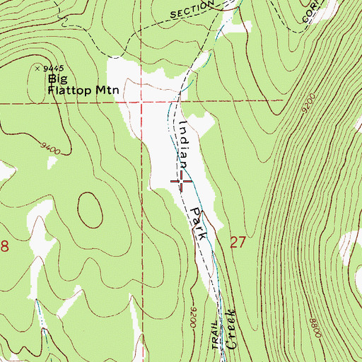 Topographic Map of Indian Park, WY