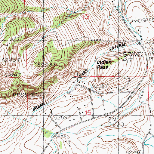 Topographic Map of Indian Pass, WY