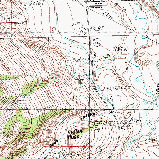 Topographic Map of Indian Pass Lateral, WY