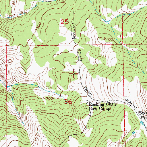 Topographic Map of Indian Point Trail, WY