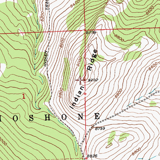 Topographic Map of Indian Ridge, WY