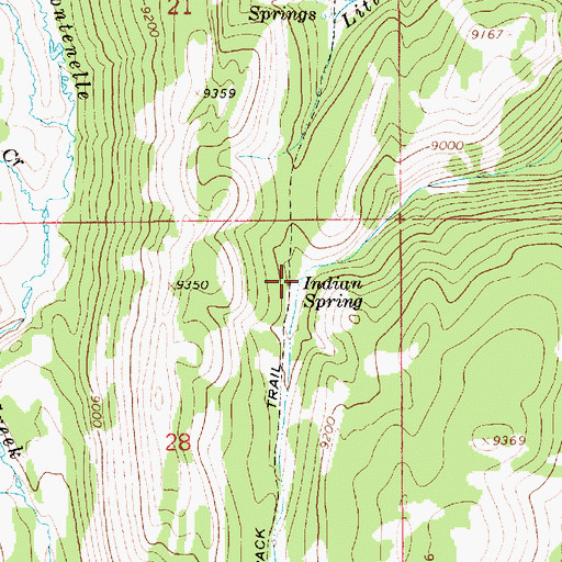 Topographic Map of Indian Spring, WY