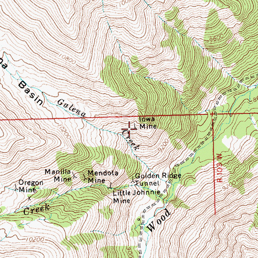 Topographic Map of Iowa Mine, WY