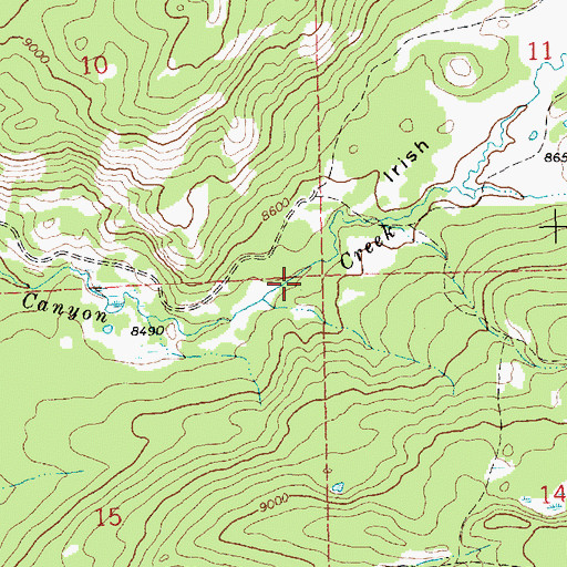 Topographic Map of Irish Canyon, WY