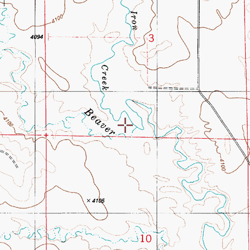 Topographic Map of Iron Creek, WY