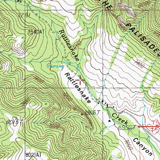 Topographic Map of Iron Creek, WY