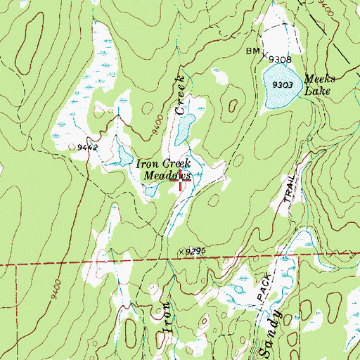 Topographic Map of Iron Creek Meadows, WY