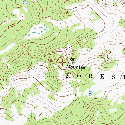 Topographic Map of Iron Mountain, WY