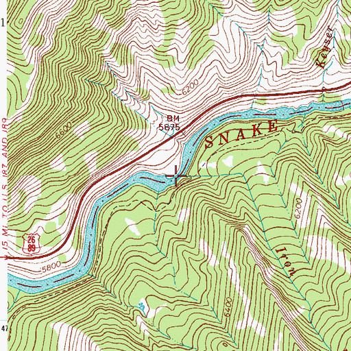 Topographic Map of Iron Rim Creek, WY