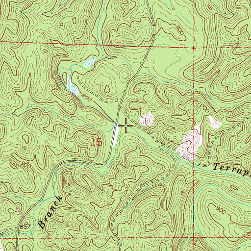 Topographic Map of Mathis Branch, AL