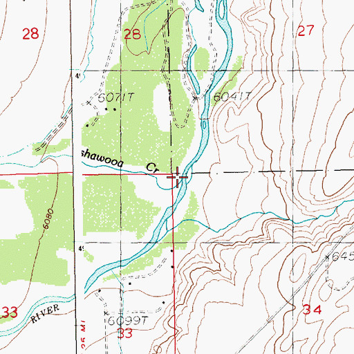 Topographic Map of Ishawooa Creek, WY