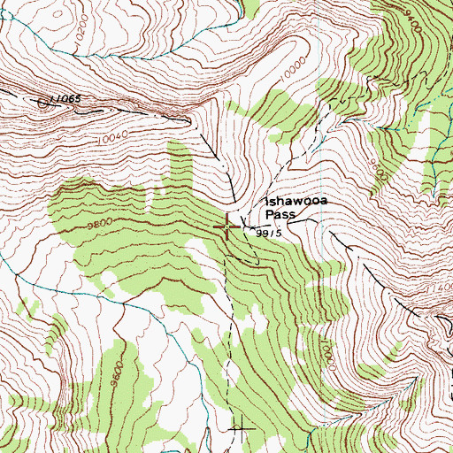 Topographic Map of Ishawooa Pass, WY