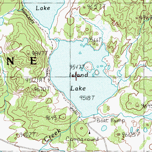 Topographic Map of Island Lake, WY