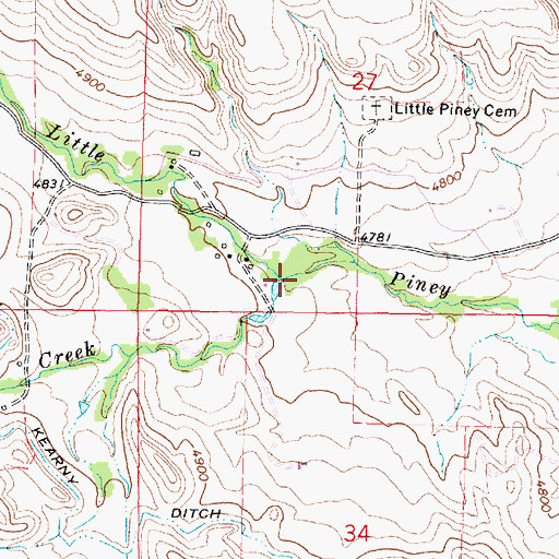 Topographic Map of J A Creek, WY