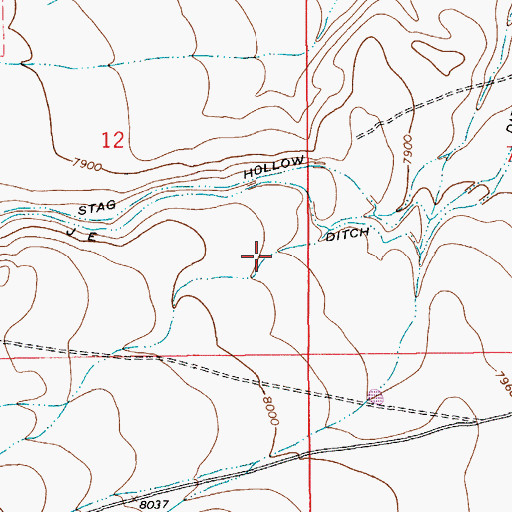 Topographic Map of J E Ditch, WY