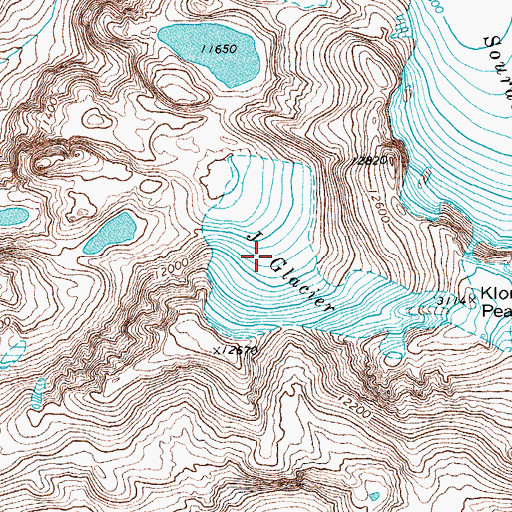 Topographic Map of J Glacier, WY