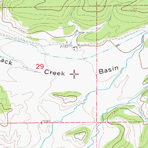 Topographic Map of Jack Creek Basin, WY