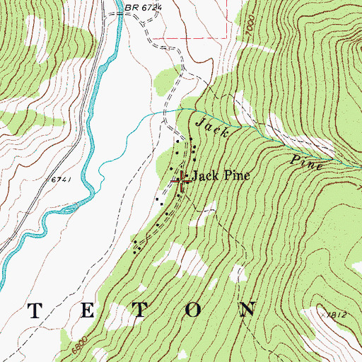 Topographic Map of Jack Pine, WY