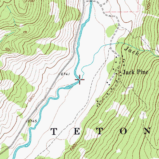 Topographic Map of Jack Pine Creek, WY