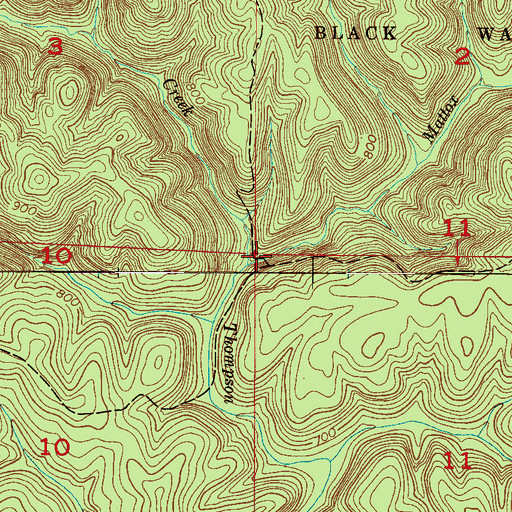 Topographic Map of Mattox Creek, AL