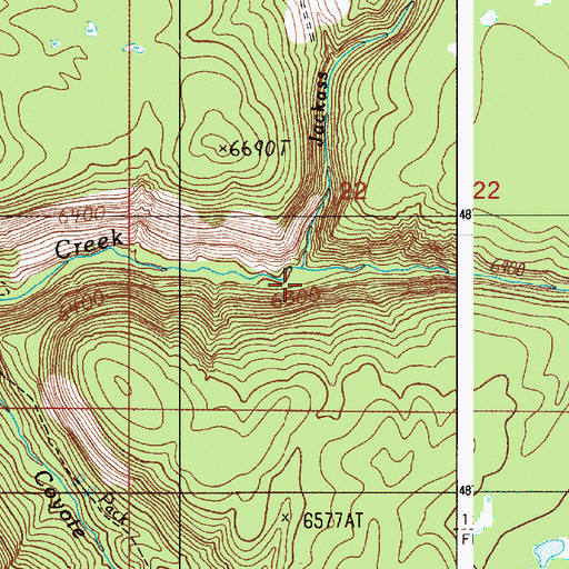 Topographic Map of Jackass Creek, WY