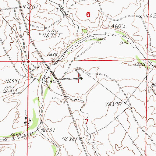Topographic Map of Jacobs Ranch, WY